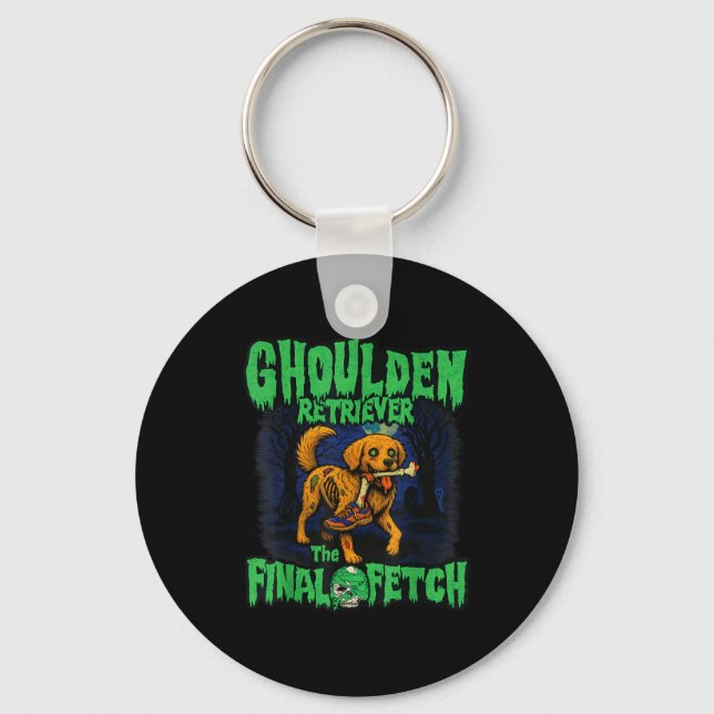 Porte-clés Funny Golden Retriever Zombie Halloween, Soky Ghou (Recto)