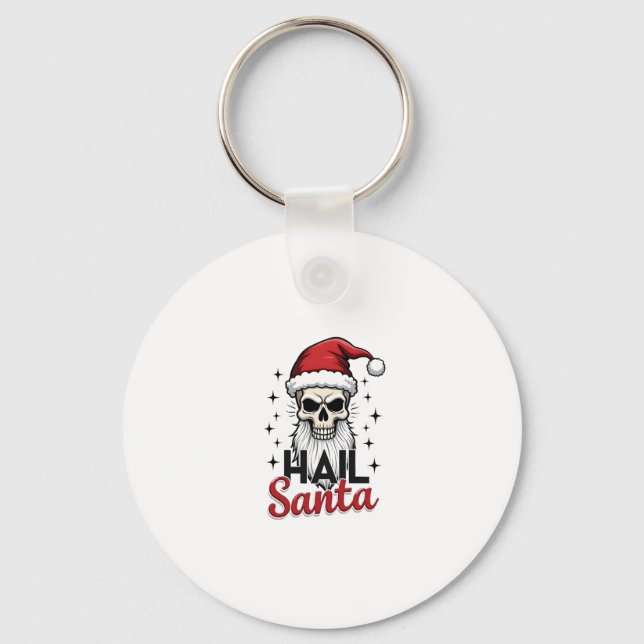 Porte-clés Funny Hail Santa Claus Skull Skeleton Antichrist C (Recto)