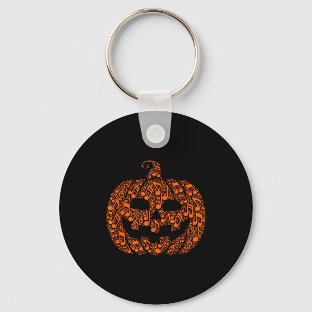 Porte-clés Funny Halloween Music Note Musician Jack O Lantern (Recto)