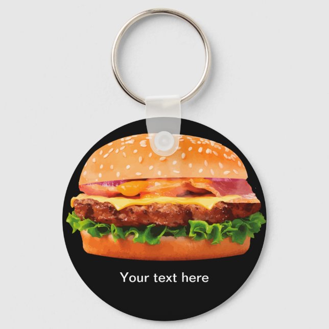 Porte-clés Funny Hamberger Message Modèle porte - clés (Recto)