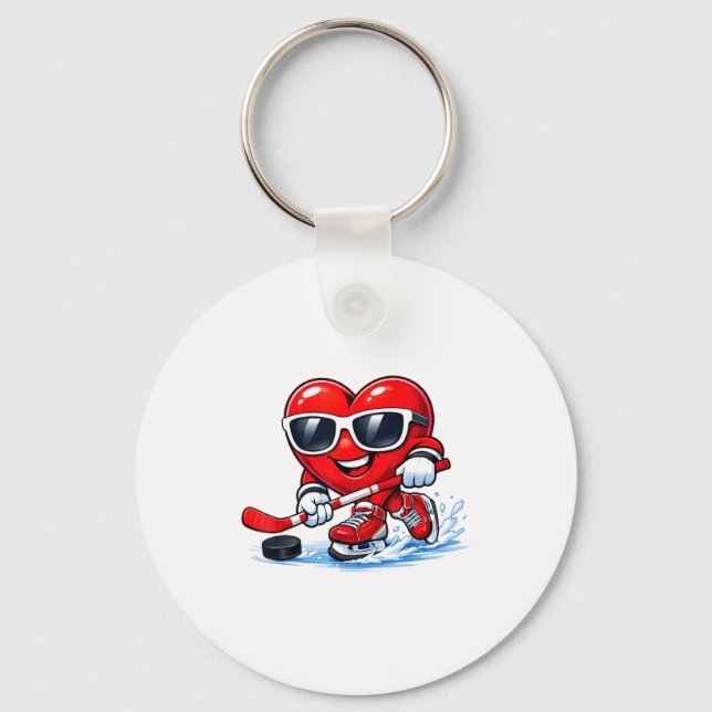 Porte-clés Funny Heart Playing Hockey Apparel  (Recto)