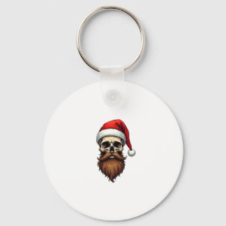 Porte-clés Funny Hipster Santa Skull Face With Hat Beard Chri