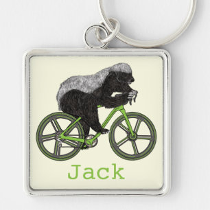 Porte-clés Funny Honey Badger Cycling Badass Bicycle Add Name
