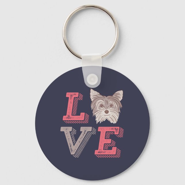Porte-clés Funny I Love Yorkshire Terrier I Heart Amoureux de (Recto)