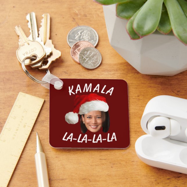 Porte-clés Funny Kamala Harris Face Santa Hat Noël (Bureau)
