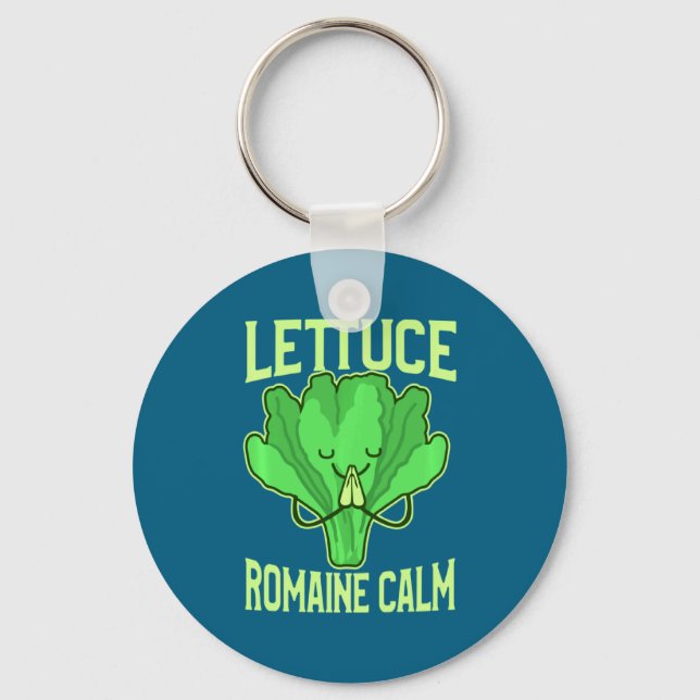 Porte-clés Funny Lettuce Romaine Calm Meditation Yoga Zen 
