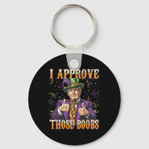 Porte-clés Funny Mardi Gras Usa J'Approuve Ces seins