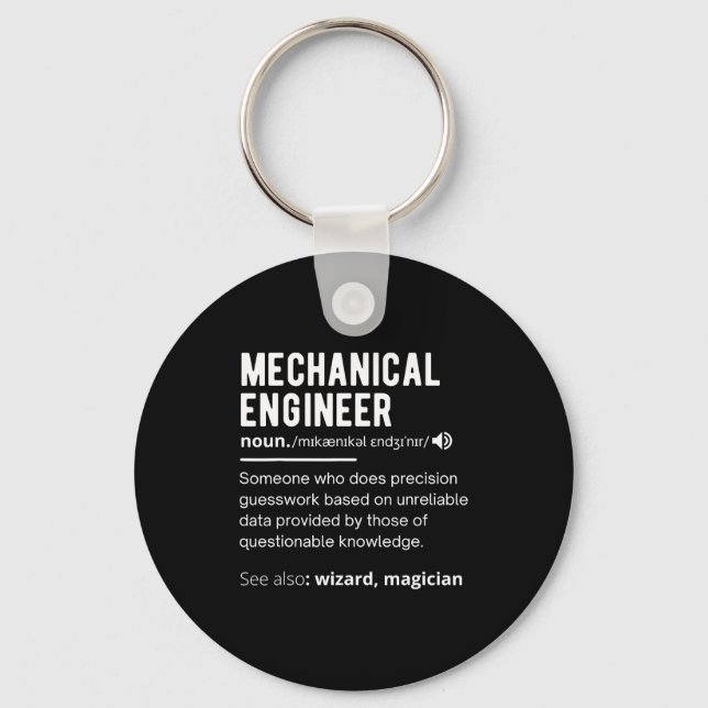 Porte-clés Funny Mechanical Engineer Definition Engineering  (Recto)