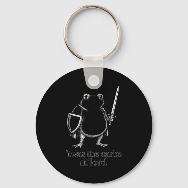 Porte-clés Funny Medieval Frog Meme Carbs Knight M'lord Quote (Recto)