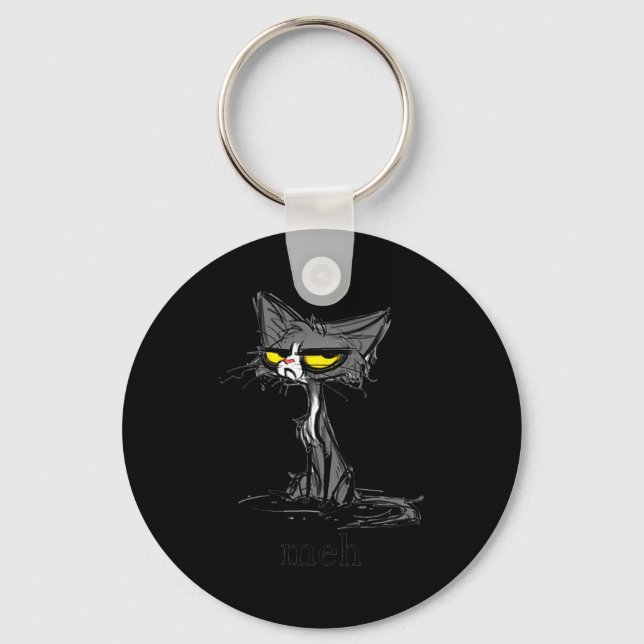Porte-clés Funny Meh Cat Gift For Cat Lovers  (Recto)