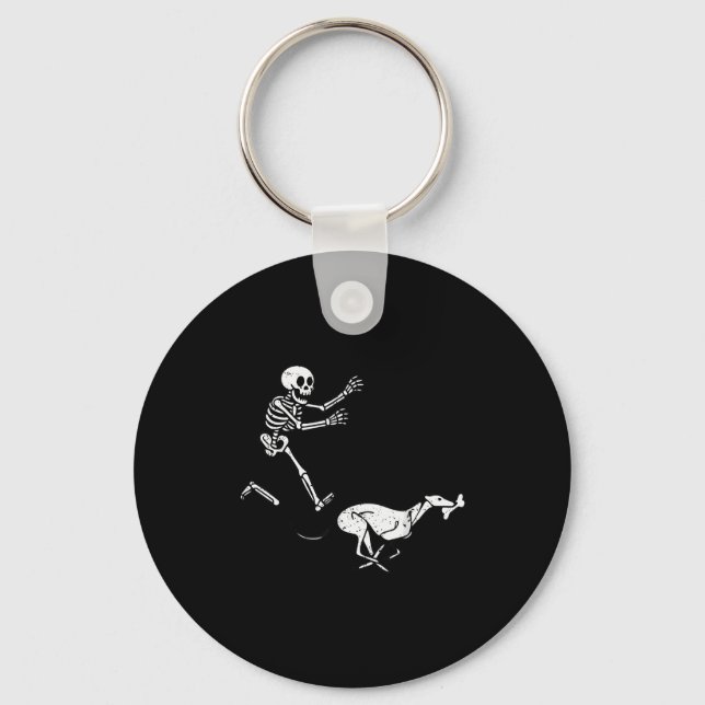 Porte-clés Funny Meme Ghound Running Skeleton Halloween  (Recto)