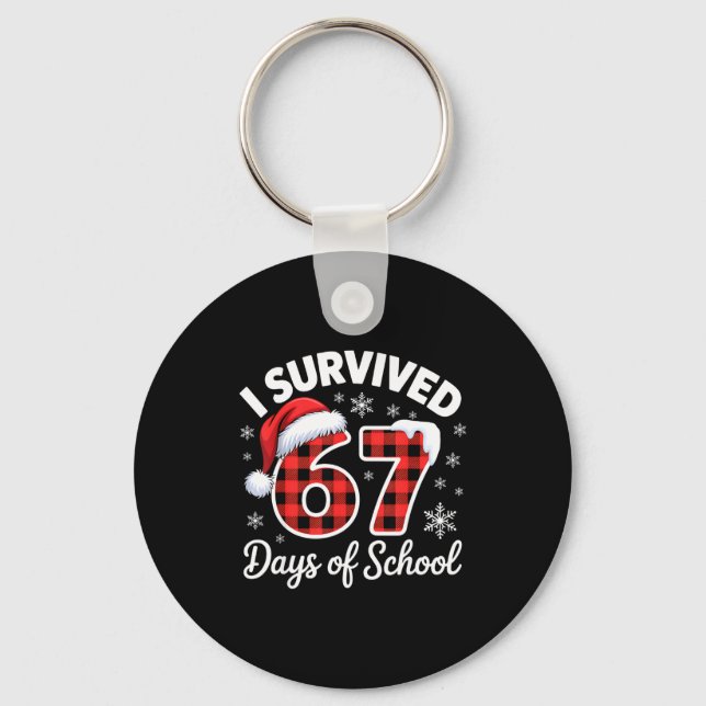 Porte-clés Funny Meme Six Seven Christmas I Survived 67 Days  (Recto)
