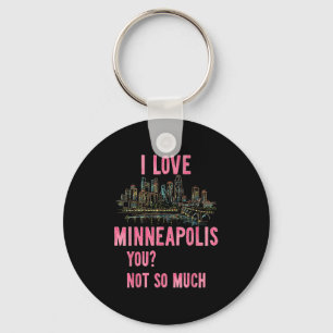Porte-clés Funny Minneapolis Minnesota Skyline nuit Vintage