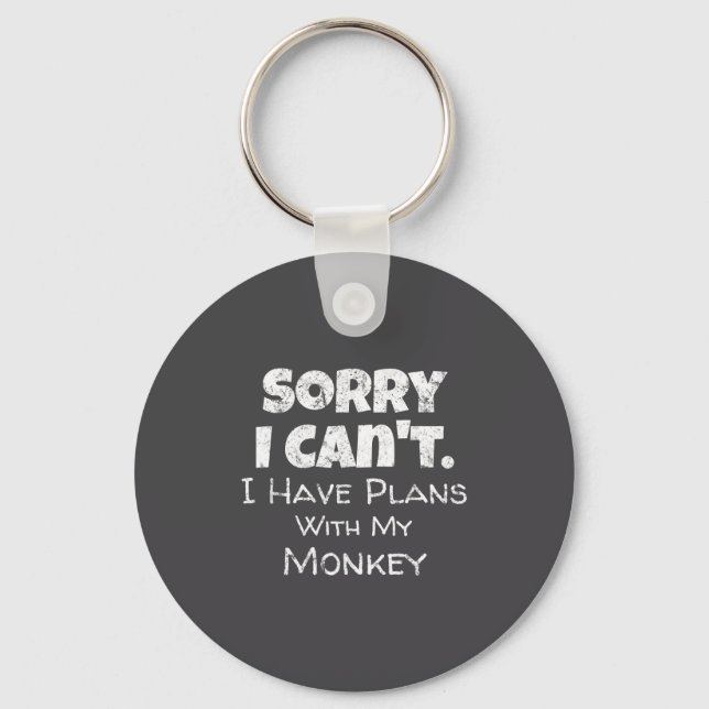 Porte-clés Funny Monkey Lover Quote Design - Plans With My Mo (Recto)