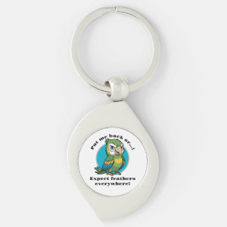 Porte-clés Funny Parrot Keychain – Custom Text + Image