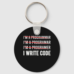 Porte-clés Funny Programmer I Wite Code