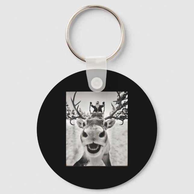 Porte-clés Funny Reindeer Selfie Christmas Santa Funny Kids  (Recto)