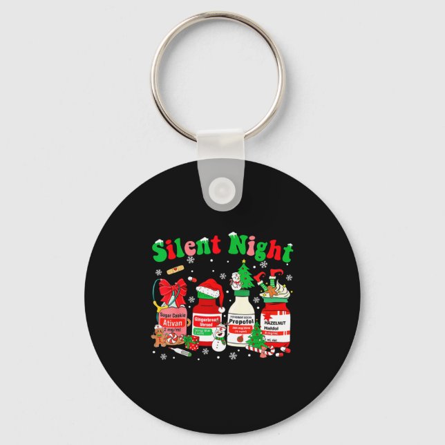 Porte-clés Funny Santa Profol Silent Night Icu Nurses Merry C (Recto)