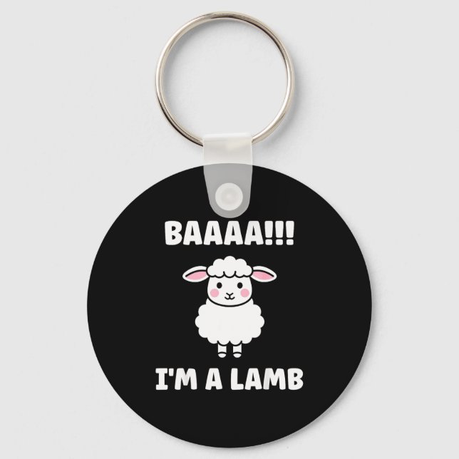 Porte-clés Funny Sheep Quote Baaah I'm A Lamb  (Recto)