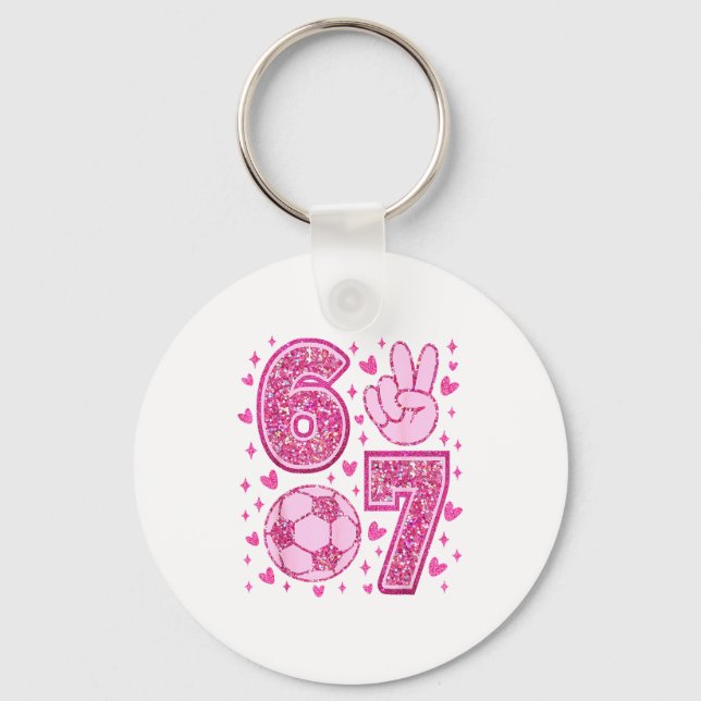 Porte-clés Funny Six Seven Soccer Valentines Day Men Women Ki (Recto)