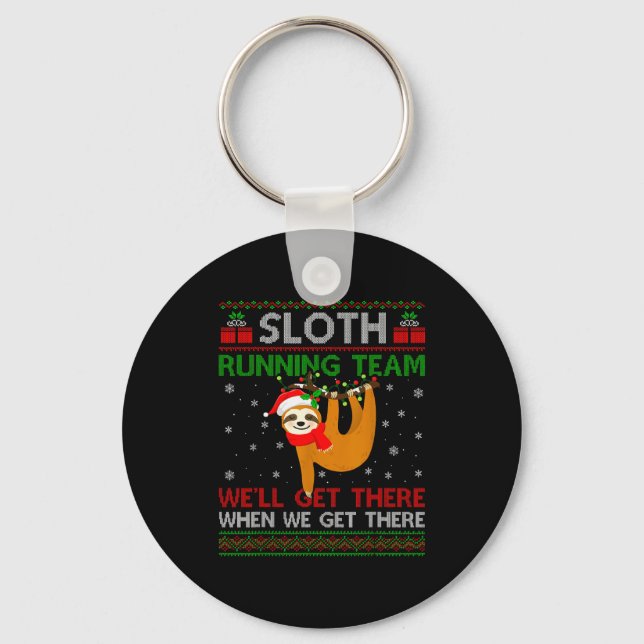 Porte-clés Funny Sloth Running Team Xmas Lights Ugly Sloth Ch (Recto)