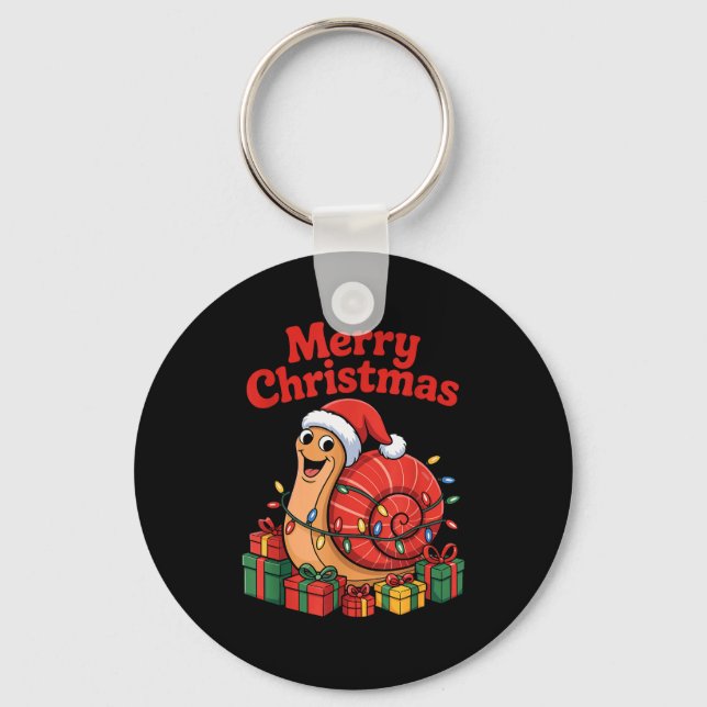 Porte-clés Funny Snail Santa Hat Animals Lovers Ugly Christma (Recto)