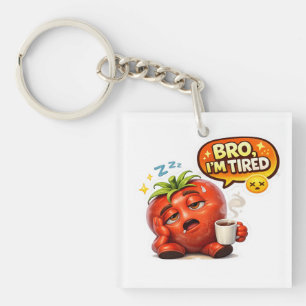 Porte-clés Funny Strawberry "Bro I'm Tired" Graphic Tee
