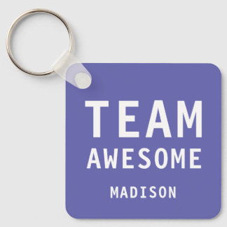 Porte-clés Funny Team Awesome Purple Personalized Name