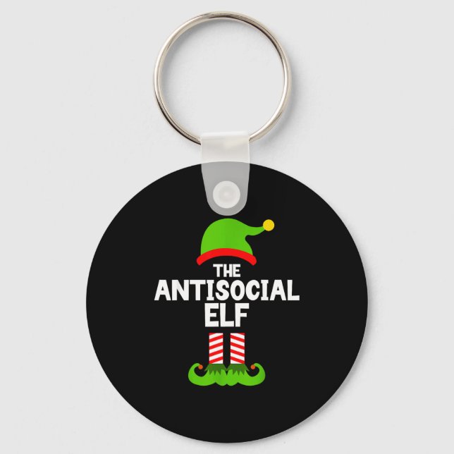 Porte-clés Funny The Antisocial Elf Christmas Family Pajama A (Recto)