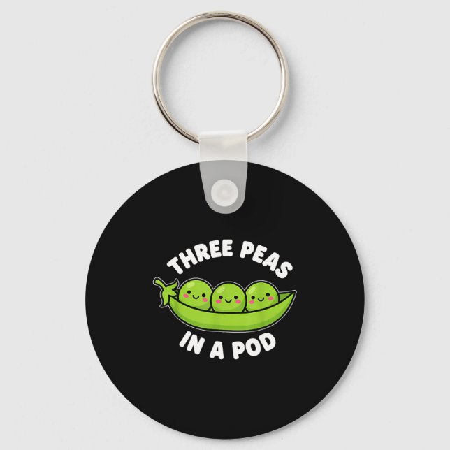 Porte-clés Funny Three Peas In A D Cute Kawaii  (Recto)