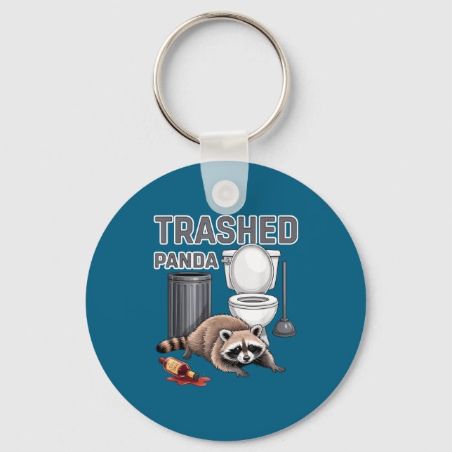 Porte-clés Funny Trashed Panda Raccoon Gets Drunk  (Recto)