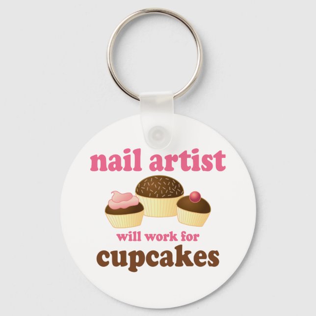 Porte-clés Funny travaillera pour Cupcakes Artiste à ongles (Recto)