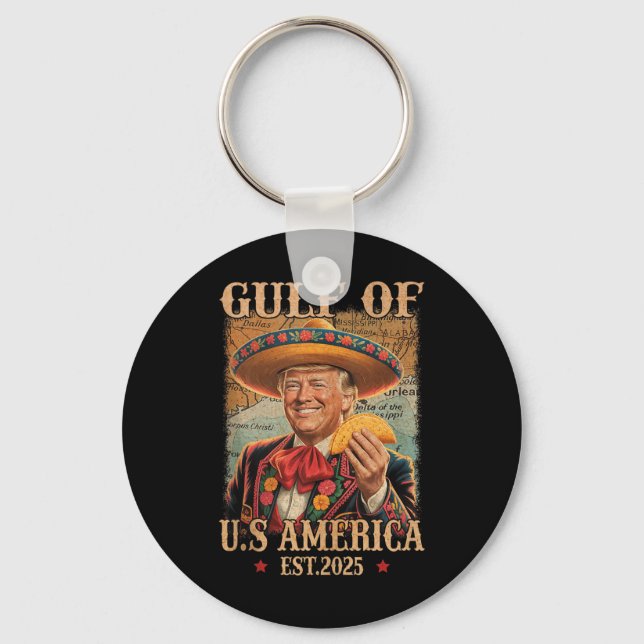 Porte-clés Funny Trump Chemise Amériques Golfe Est 2025 Trump (Recto)