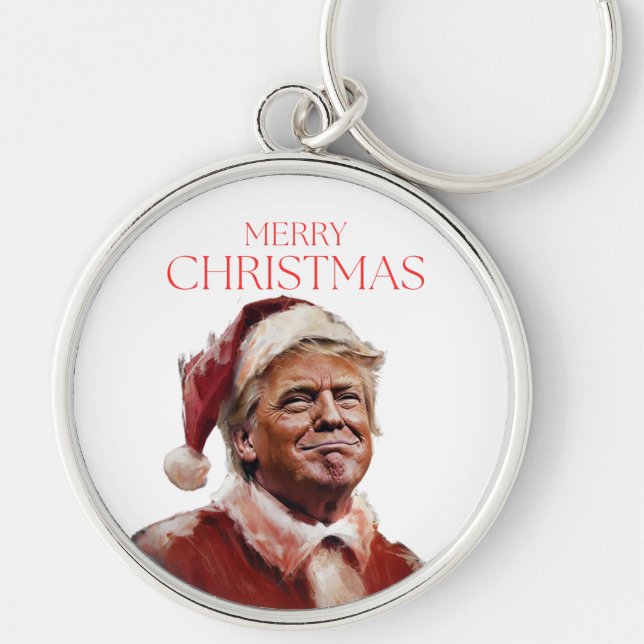 Porte-clés Funny Trump Santa Claus Carte de Noël (Devant)