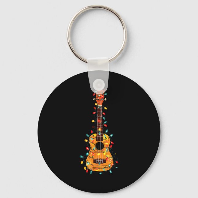 Porte-clés Funny Ukulele Christmas Graphics Lights Lover Play (Recto)