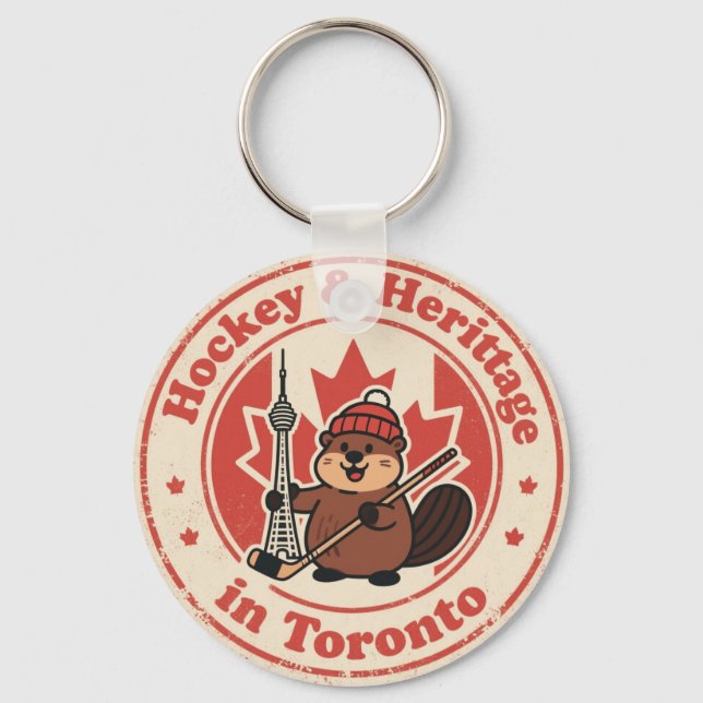Porte-clés Funny Vintage Toronto Beaver Hockey Retro (Recto)