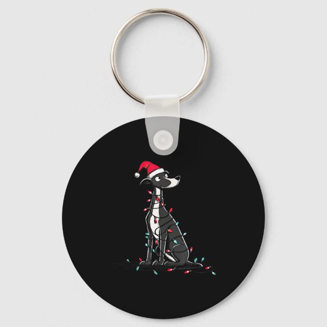 Porte-clés Funny Whippet Christmas Graphics Dog Lights Lover  (Recto)