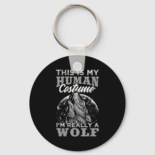 Porte-clés Funny Wolf Design Human Costume I'm A Wolf  (Recto)