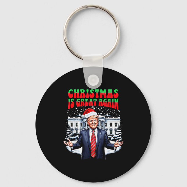 Porte-clés Funny Xmas Trump Pajamas Holiday Christmas Is Grea (Recto)