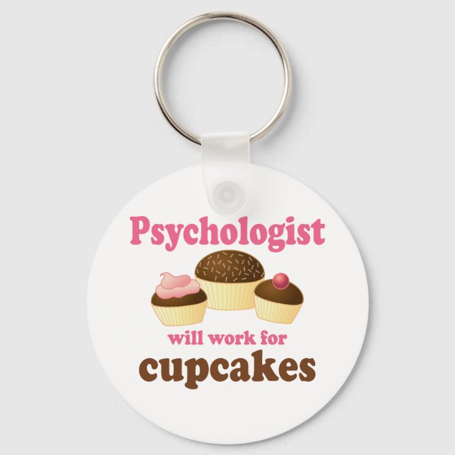 Porte-clés Funy travaillera pour Cupcakes Psychologue (Recto)