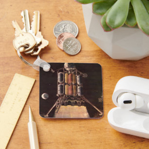 Porte-clés Fusée de science-fiction vintage qui s'éloigne de 