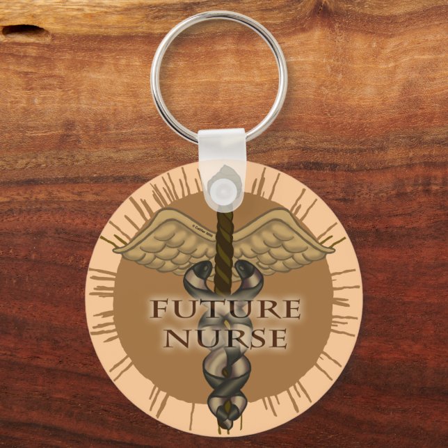 Porte-clés future infirmière porte - clé Caduceus (Recto)