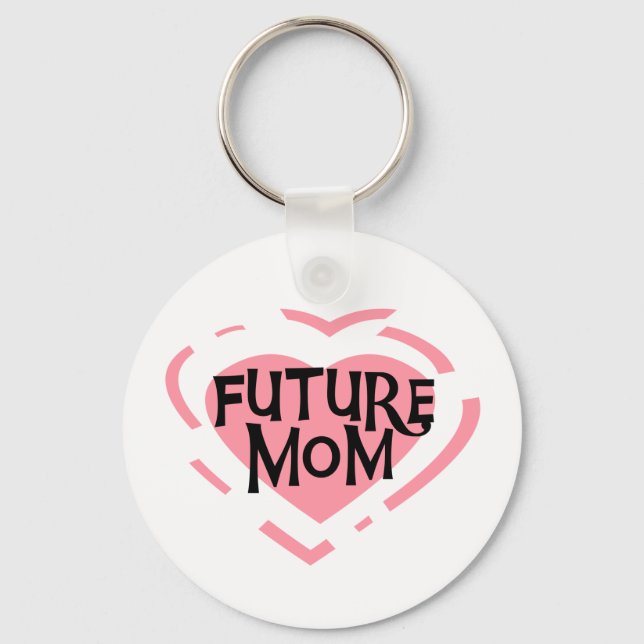Porte-clés Future Mom Pink Heart Tshirts et cadeaux (Recto)