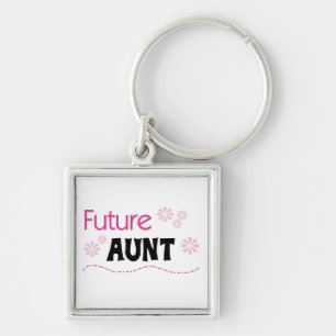 Porte-clés Future tante Black et T-shirts et cadeaux roses