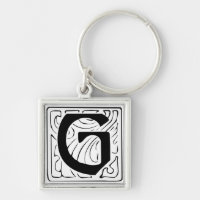 G Monogramm schwarz weiß Schlüsselanhänger