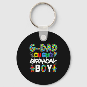 Porte-clés G papa du garçon du jour de la fête puzzle de sens