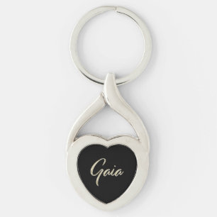 Porte-clés Gaia en or blanc Hand