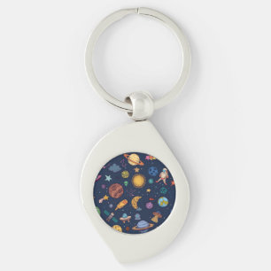 Porte-clés Galaxy Explorer - Fun Space Art Metal Porte - clé