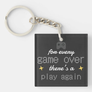 Porte-clés Game Over Rejouer Citation de Joueur