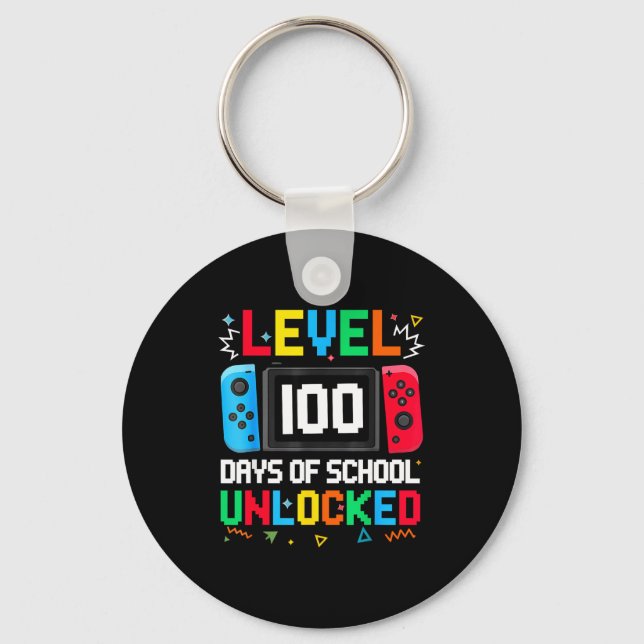 Porte-clés Gamer Level Unlocked 100 Days Of School Student Bo (Recto)